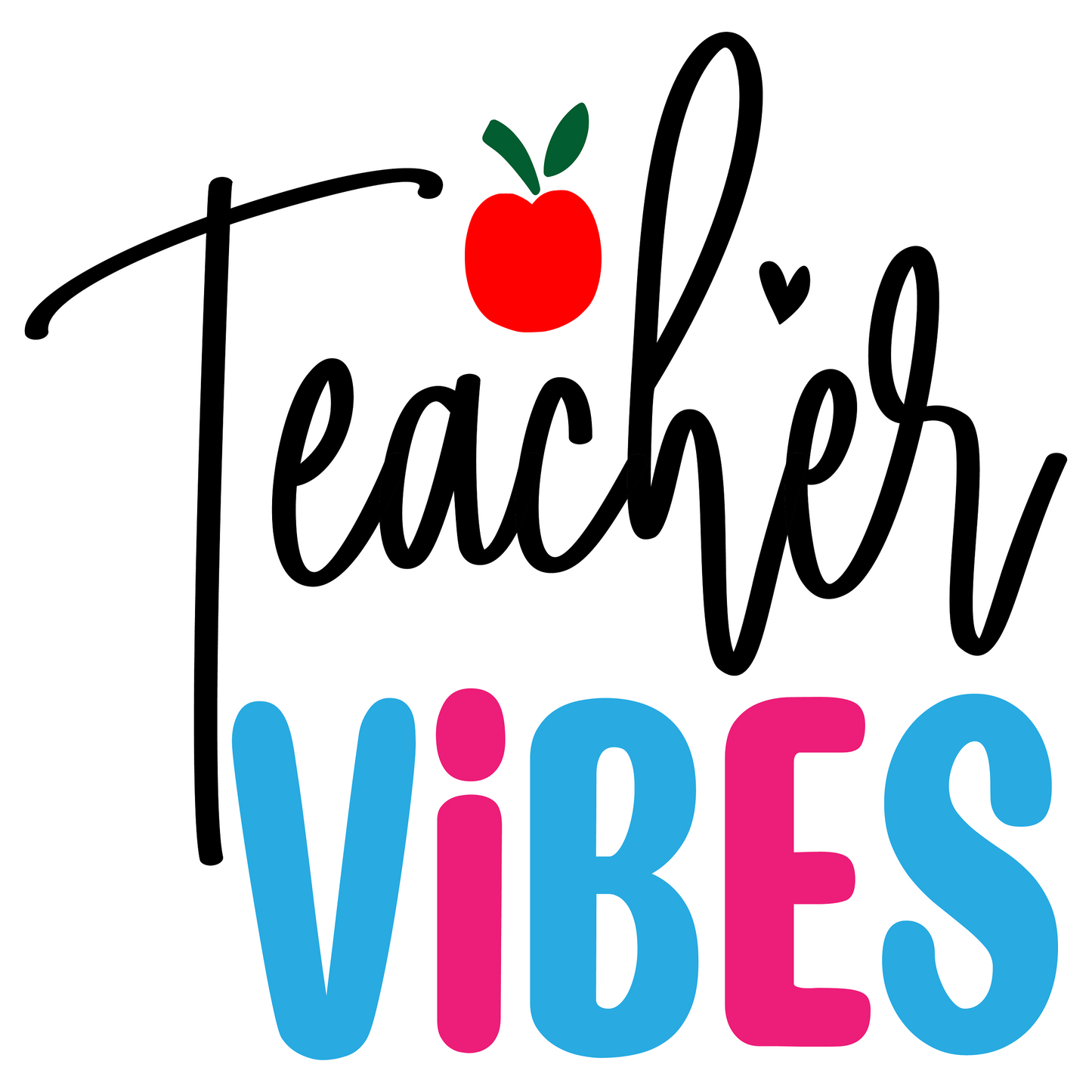 Inspirational Quote "Teacher Vibes" Motivational Sticker Vinyl Decal Motivation Stickers- 5" Vinyl Sticker Waterproof