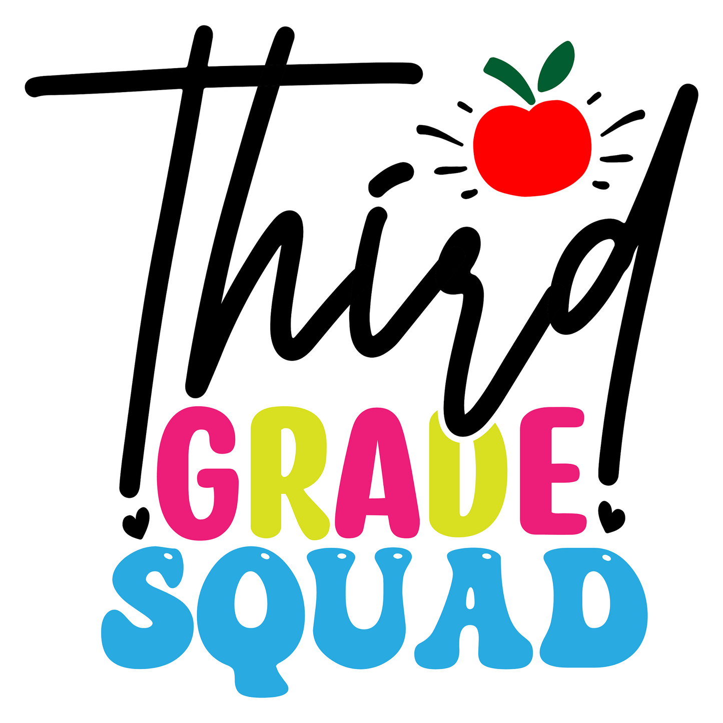 Inspirational Quote "Third Grade Squad" Motivational Sticker Vinyl Decal Motivation Stickers- 5" Vinyl Sticker Waterproof