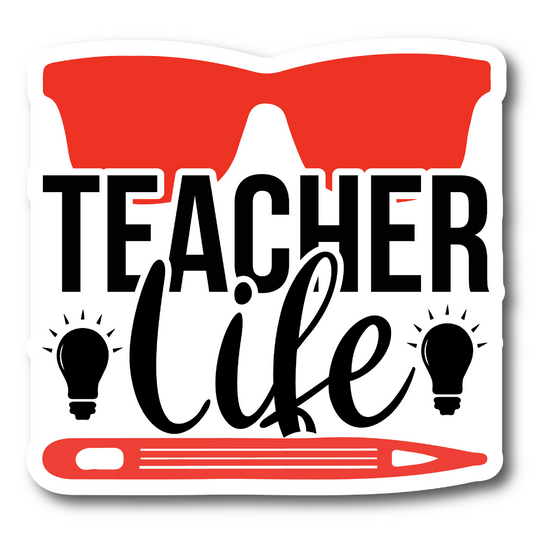 Stickersndecals-11539Inspirational Quote "Teacher Life, Sticker" Motivational Sticker Vinyl Decal Motivation Stickers- 5" Vinyl Sticker Waterproof