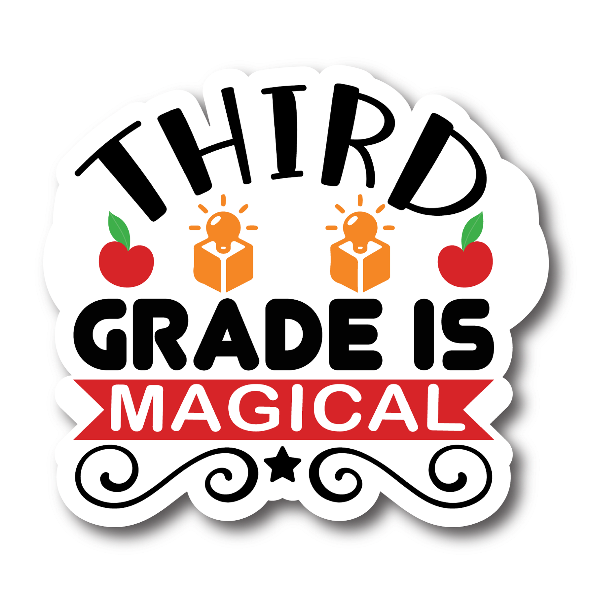 Inspirational Quote "Third Grade is Magical" Motivational Sticker Vinyl Decal Motivation Stickers- 5" Vinyl Sticker Waterproof