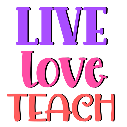 Inspirational Quote "Live Love Teach Icon Sticker" Motivational Sticker Vinyl Decal Motivation Stickers- 5" Vinyl Sticker Waterproof