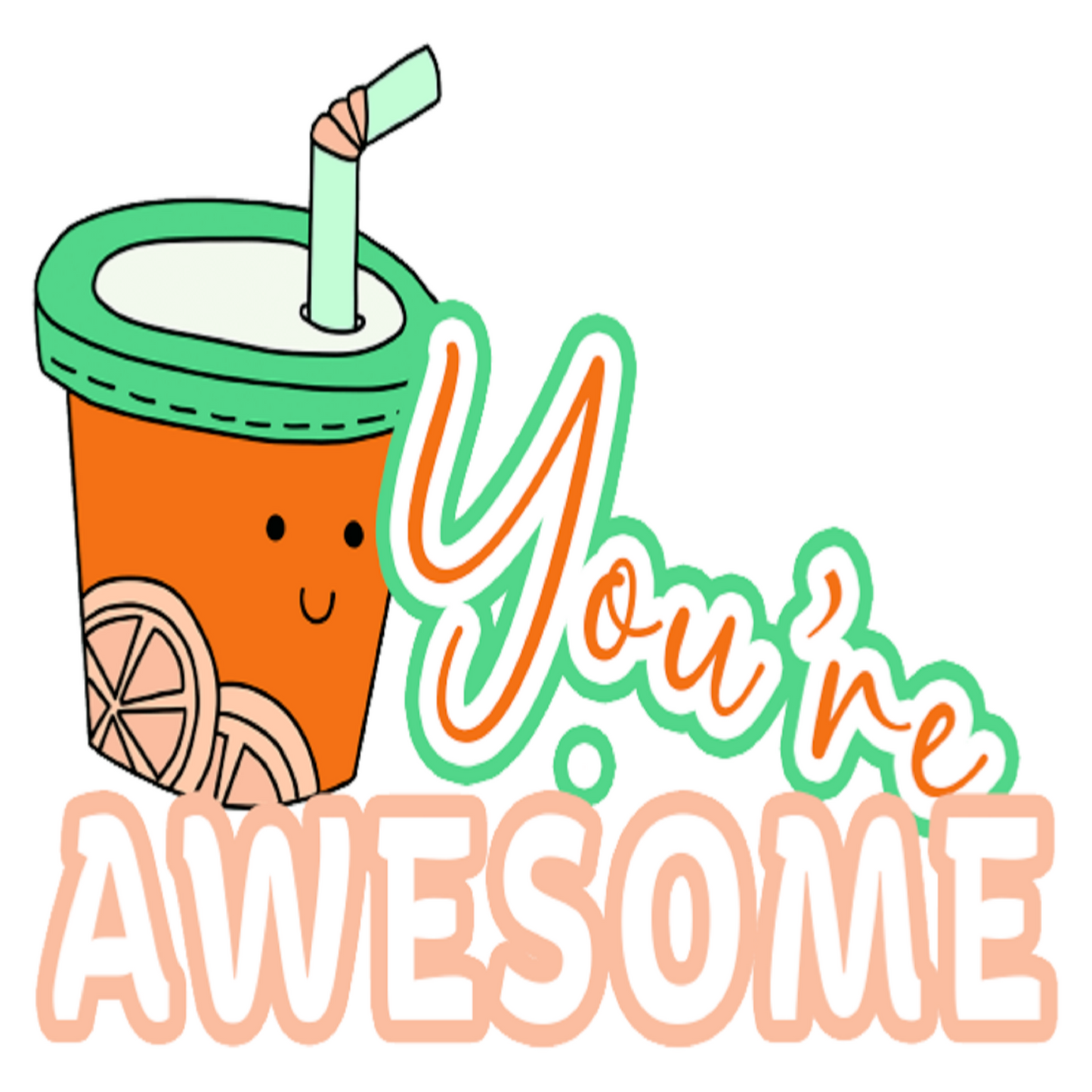 Inspirational Quote "You're Awesome" Motivational Sticker Vinyl Decal Motivation Stickers- 5" Vinyl Sticker Waterproof