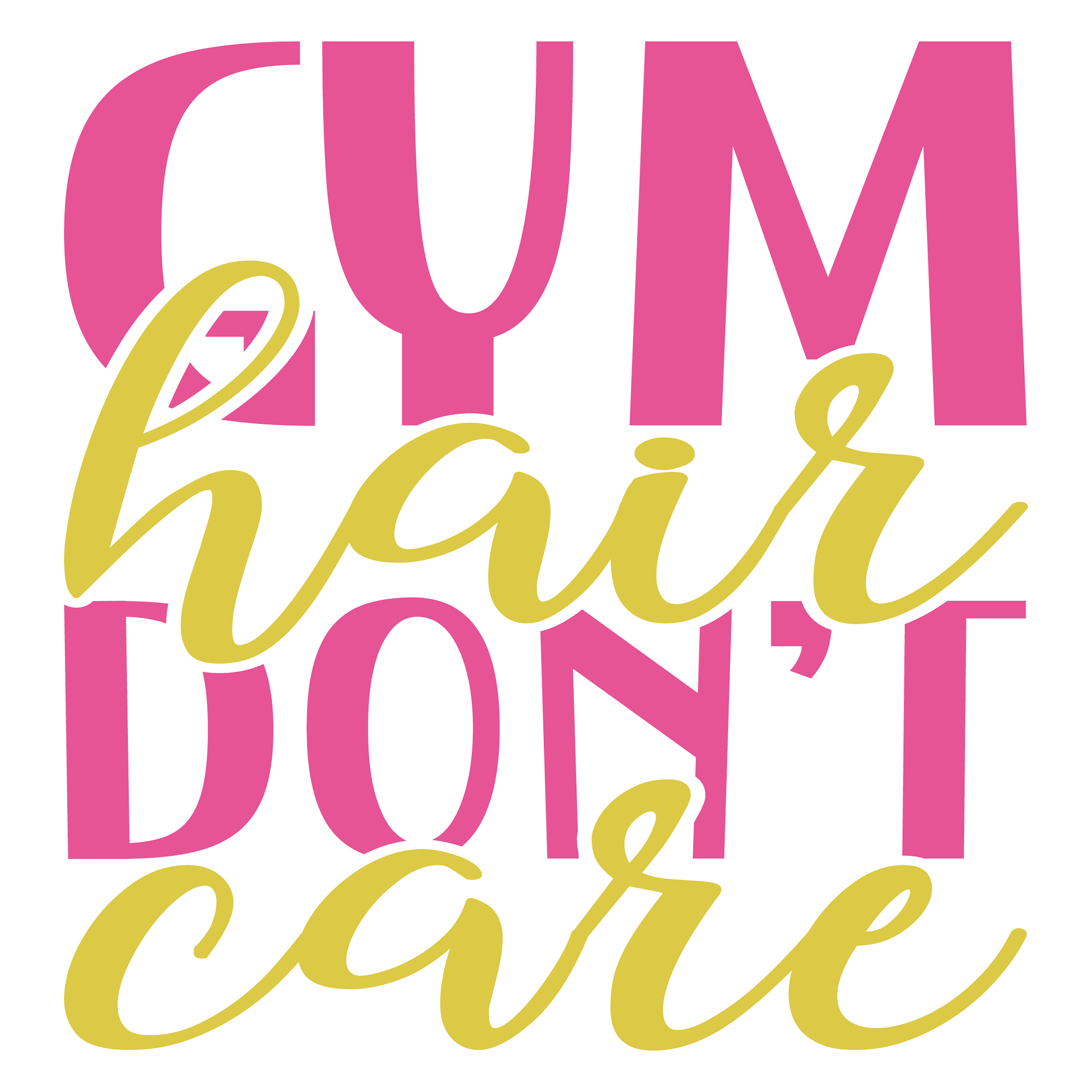 Inspirational Quote Gym Hair Don't Care Motivational Sticker Vinyl Decal Motivation Stickers- 5" Vinyl Sticker Waterproof