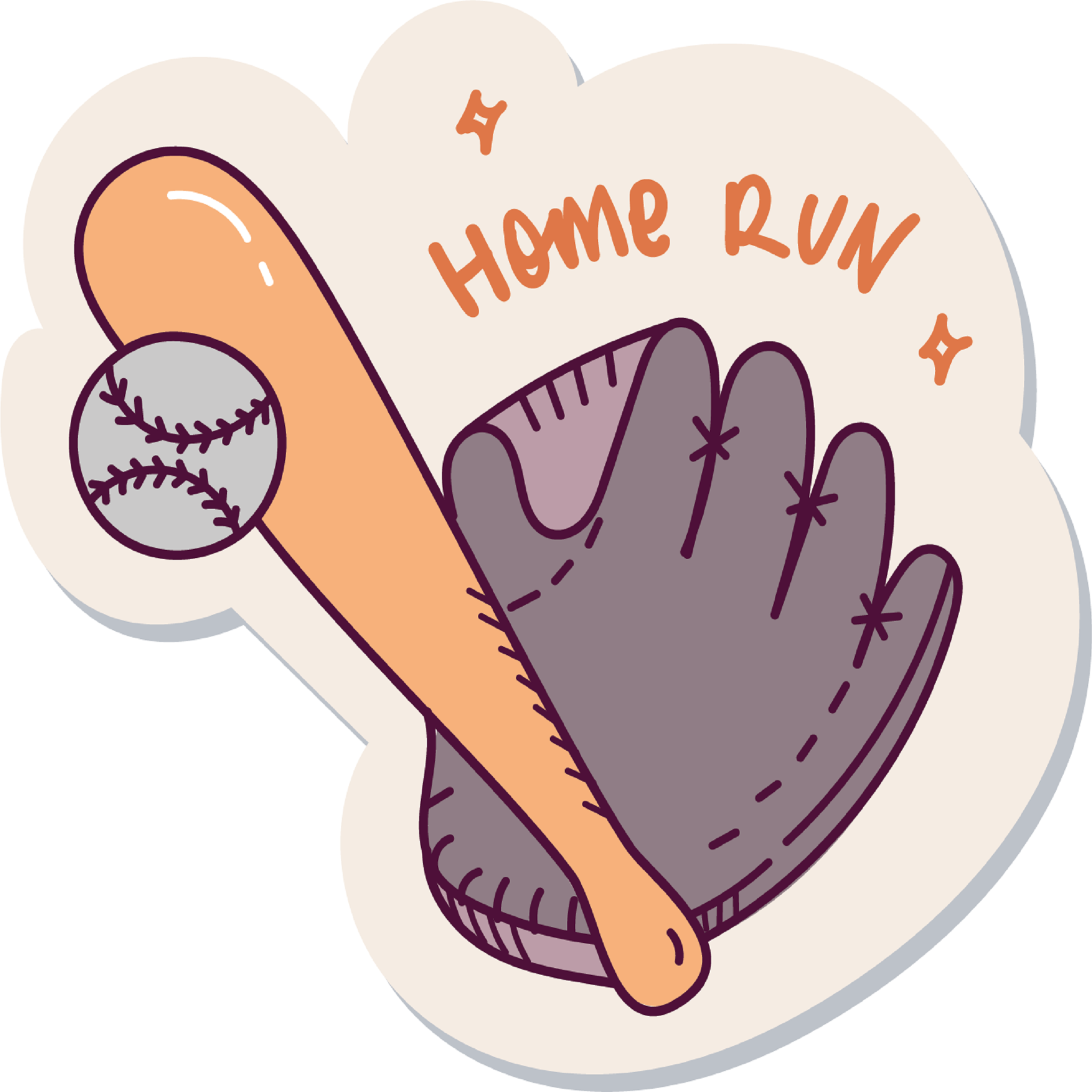 Inspirational Quote Home Run Bat Ball Gloves Stickers Motivational Sticker Vinyl Decal Motivation Stickers- 5" Vinyl Sticker Waterproof
