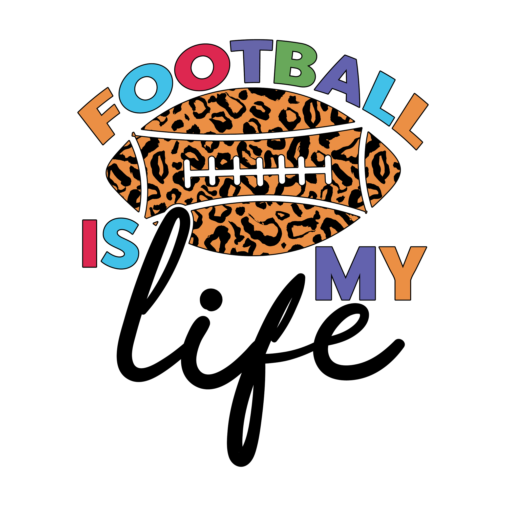 Inspirational Quote Football is My Life Sticker Motivational Sticker Vinyl Decal Motivation Stickers- 5" Vinyl Sticker Waterproof