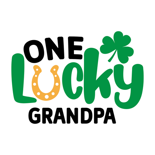 Inspirational Quote One Lucky Grandpa. Motivational Sticker Vinyl Decal Motivation Stickers- 5" Vinyl Sticker Waterproof