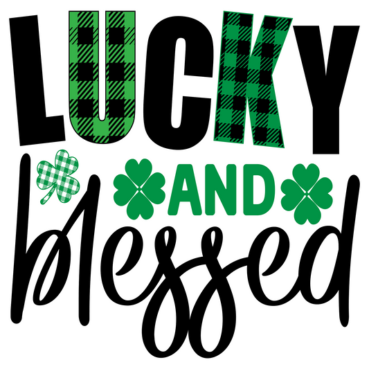 Inspirational Quote Lucky and Blessed. Motivational Sticker Vinyl Decal Motivation Stickers- 5" Vinyl Sticker Waterproof