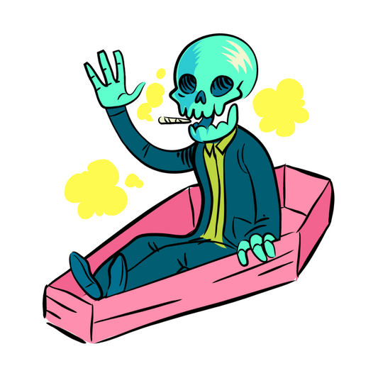 Inspirational Quote "Skeleton Smoking" Motivational Sticker Vinyl Decal Motivation Stickers- 5" Vinyl Sticker Waterproof