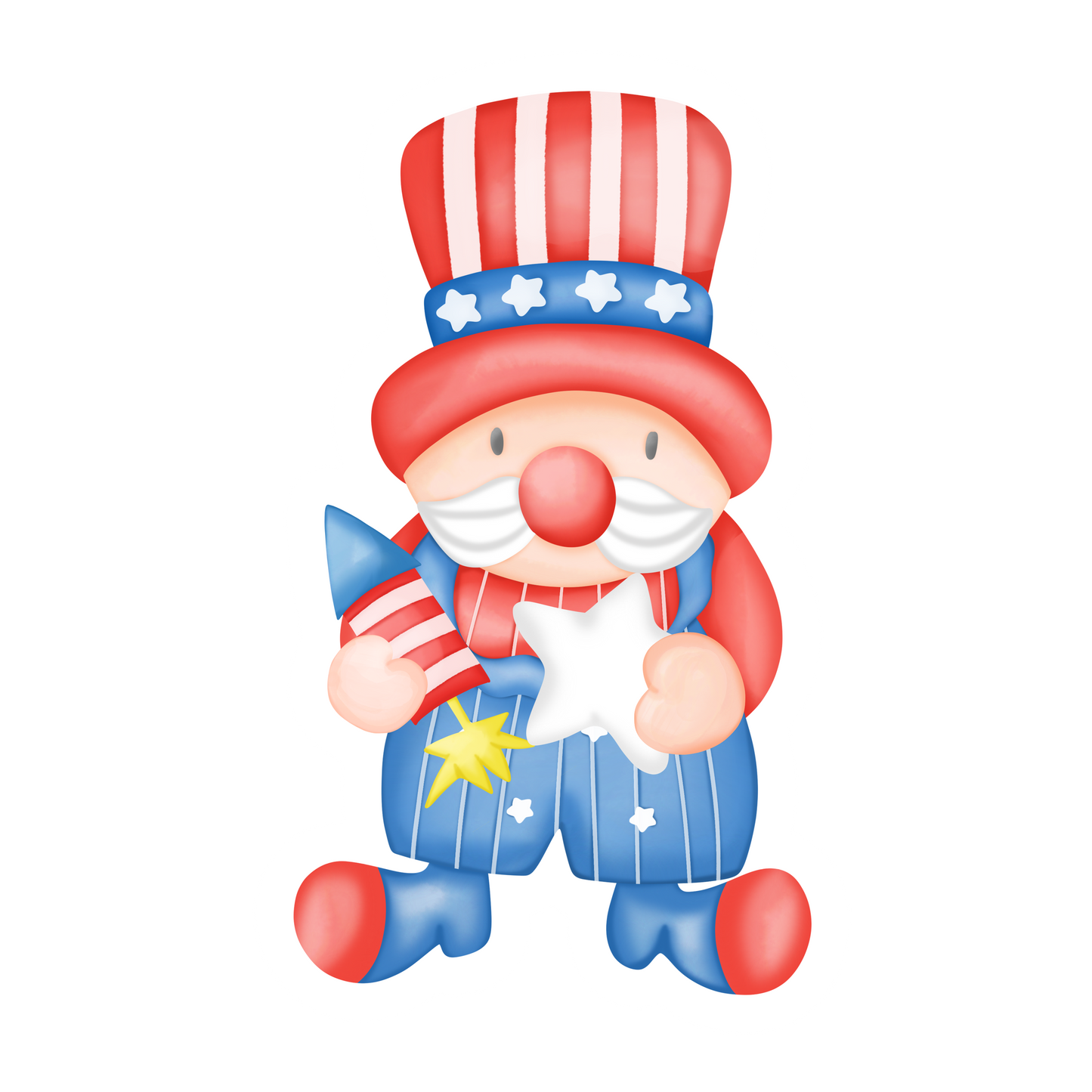 Inspirational Quote "4th of July Gnome with Star" Motivational Sticker Vinyl Decal Motivation Stickers- 5" Vinyl Sticker Waterproof