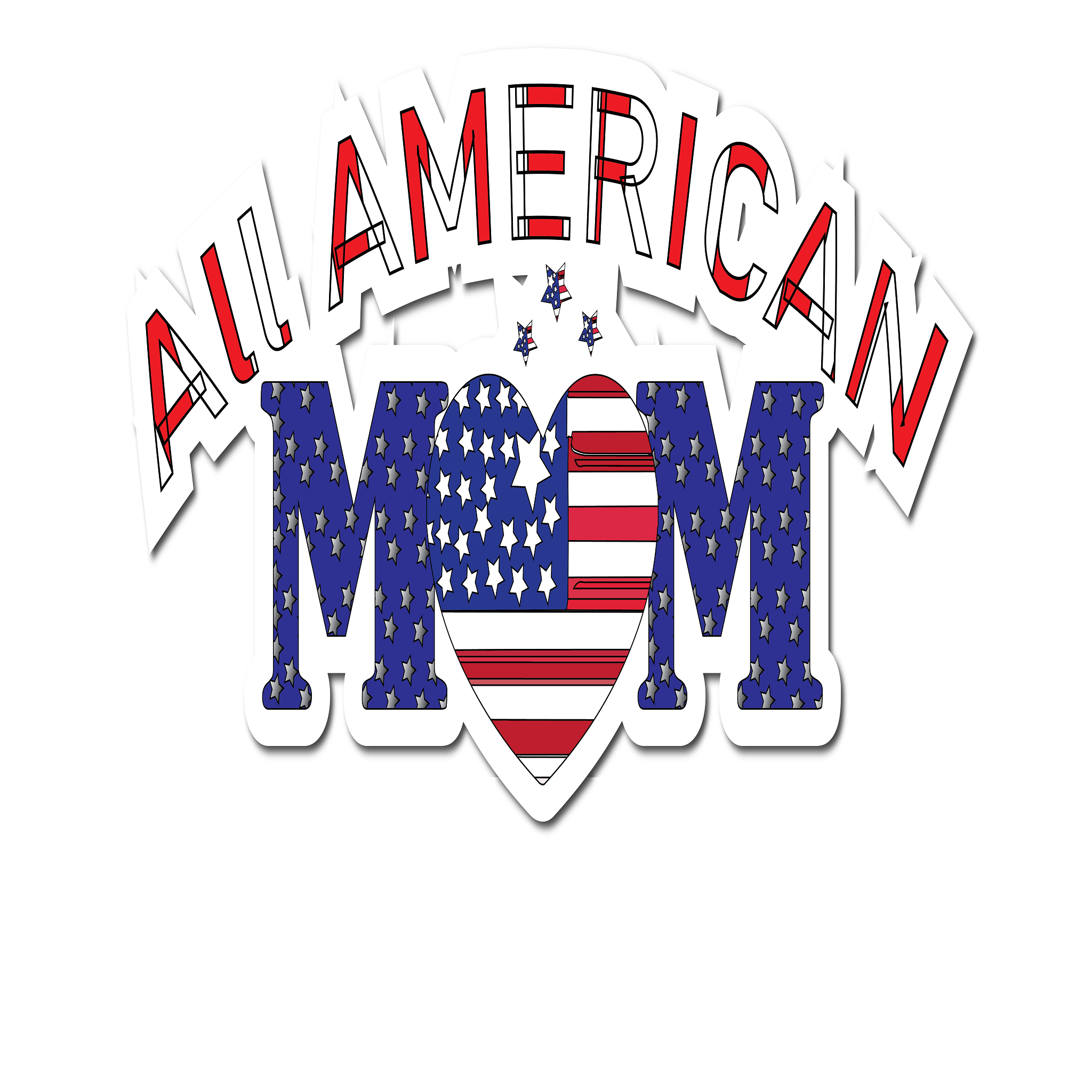 Inspirational Quote "All American Mom, Sticker" Motivational Sticker Vinyl Decal Motivation Stickers- 5" Vinyl Sticker Waterproof