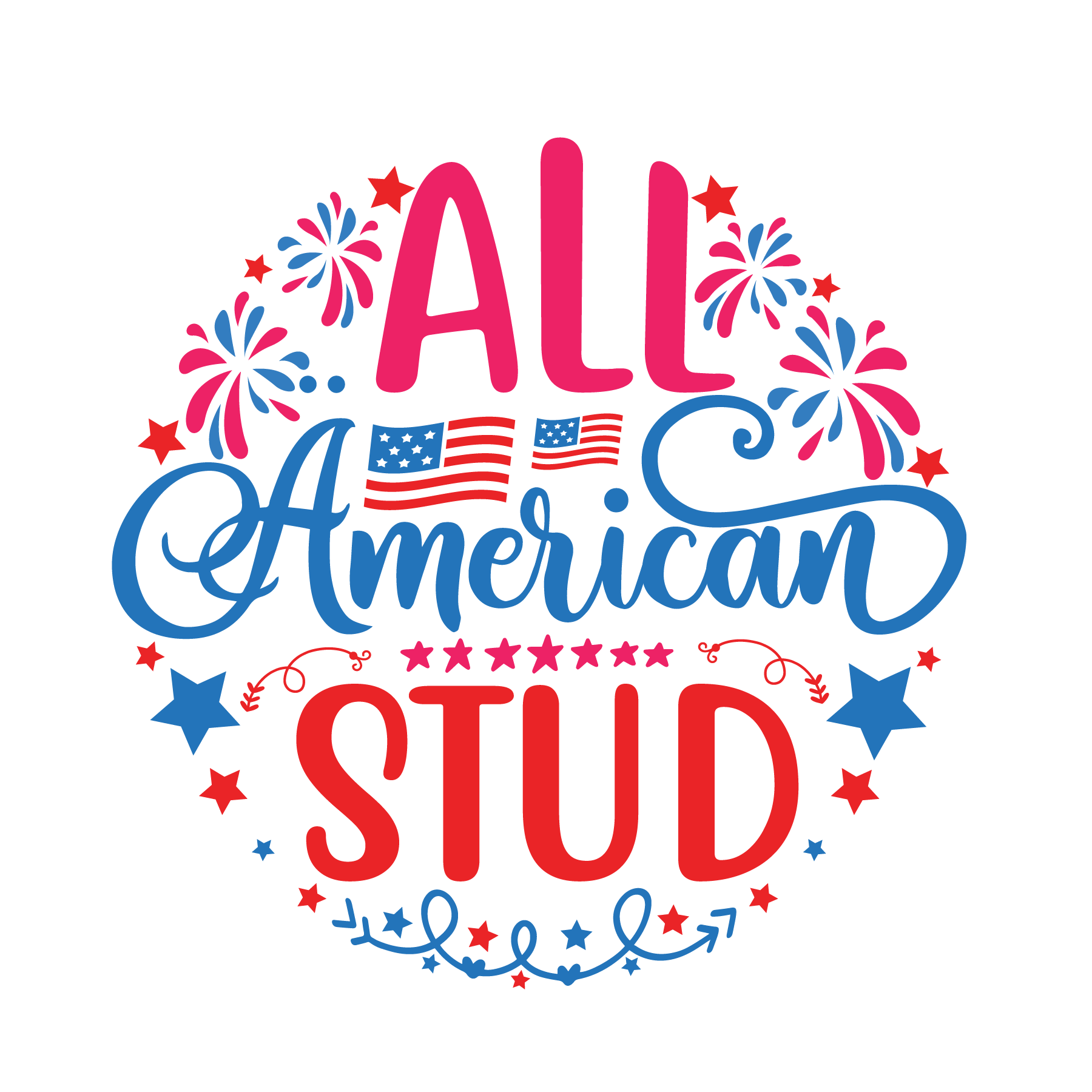 Inspirational Quote "All American Stud, Sticker" Motivational Sticker Vinyl Decal Motivation Stickers- 5" Vinyl Sticker Waterproof