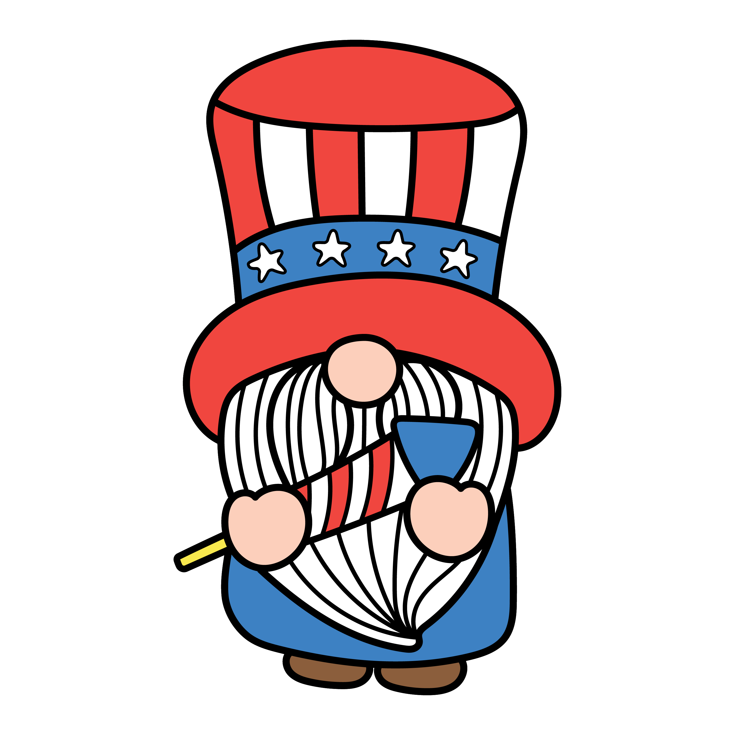 Inspirational Quote "Gnome Independence Day with Rocket" Motivational Sticker Vinyl Decal Motivation Stickers- 5" Vinyl Sticker Waterproof