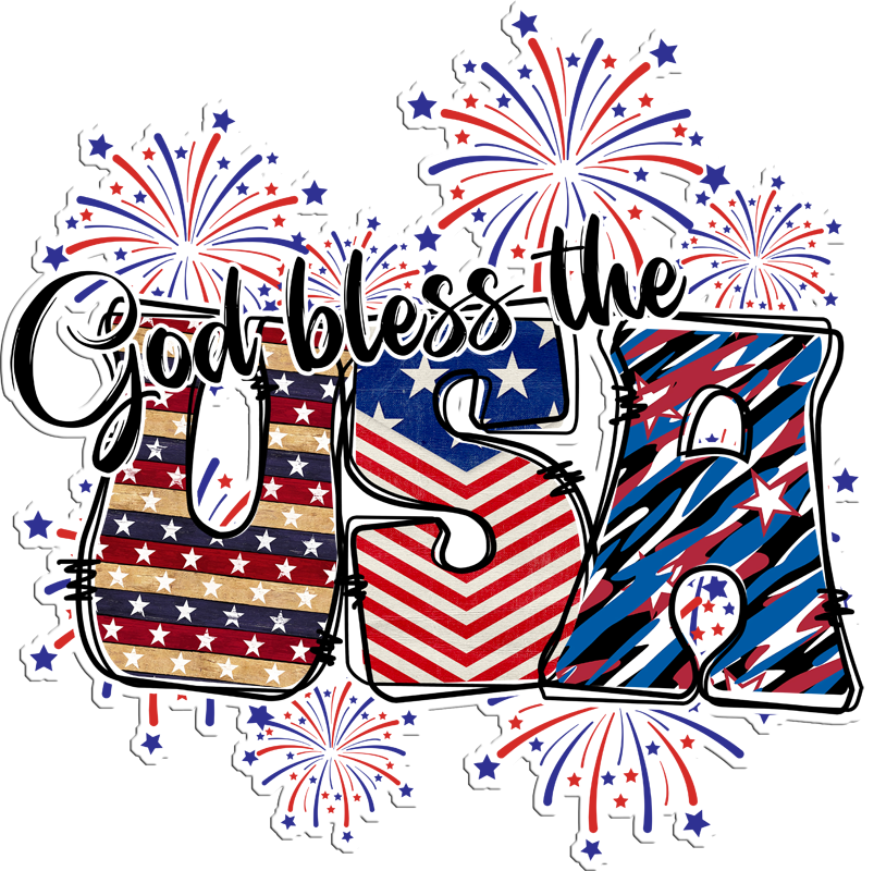 Inspirational Quote "God Bless The USA, Sticker" Motivational Sticker Vinyl Decal Motivation Stickers- 5" Vinyl Sticker Waterproof