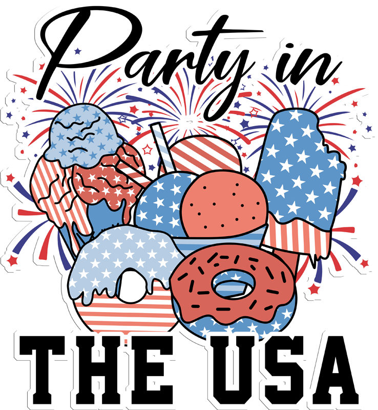 Inspirational Quote "Party in The USA, Sticker" Motivational Sticker Vinyl Decal Motivation Stickers- 5" Vinyl Sticker Waterproof