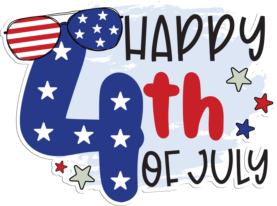 Inspirational Quote "Happy 4Th of July, Sticker" Motivational Sticker Vinyl Decal Motivation Stickers- 5" Vinyl Sticker Waterproof