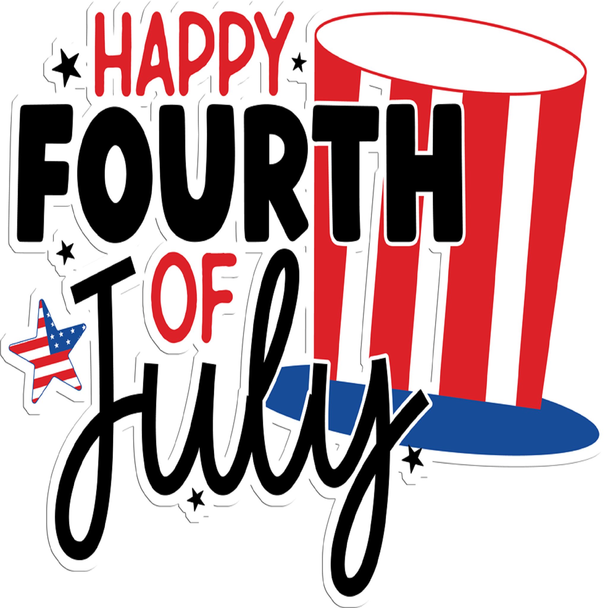 Inspirational Quote "Happy Fourth of July" Motivational Sticker Vinyl Decal Motivation Stickers- 5" Vinyl Sticker Waterproof