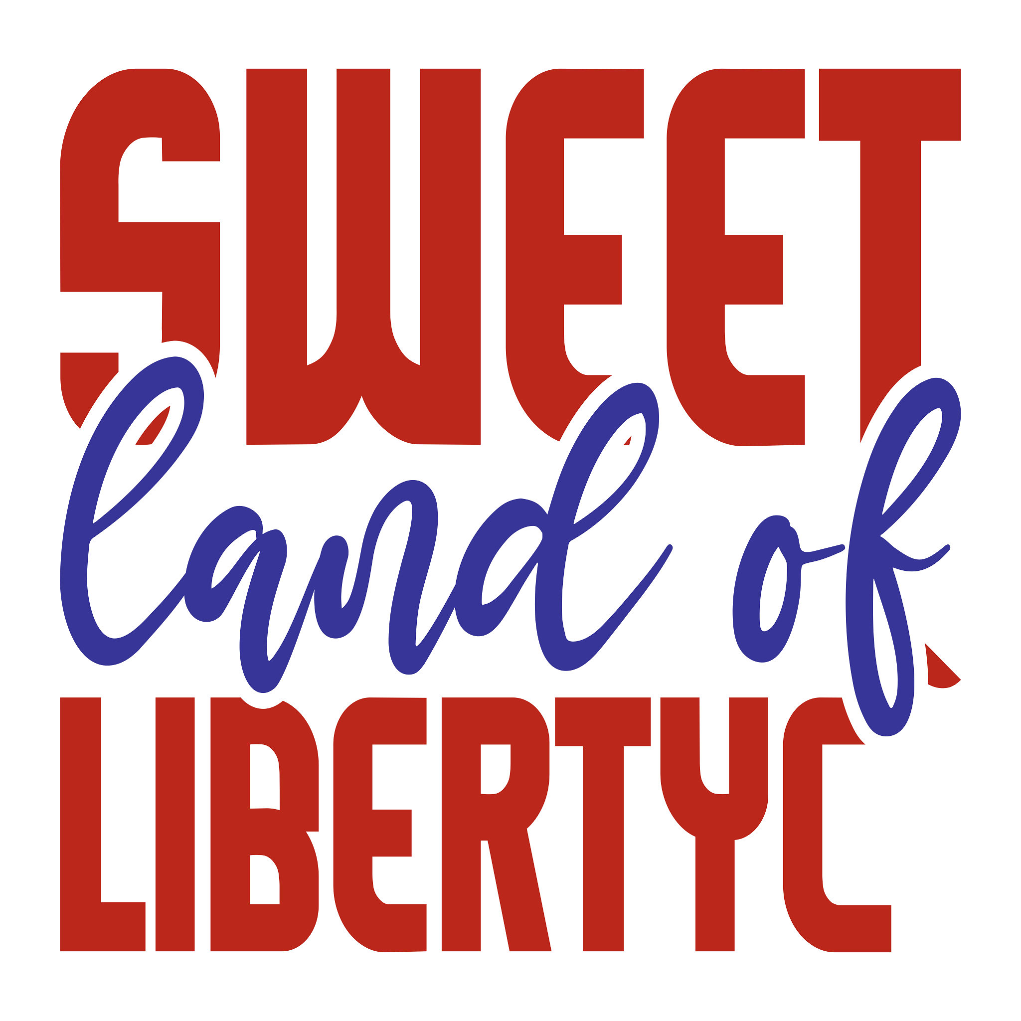Inspirational Quote "Sweet Land of Liberty, 4th July" Motivational Sticker Vinyl Decal Motivation Stickers- 5" Vinyl Sticker Waterproof