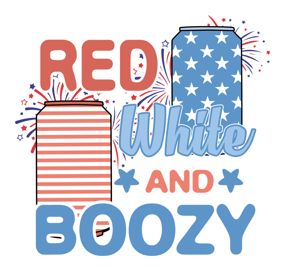 Inspirational Quote "Red White and Boozy" Motivational Sticker Vinyl Decal Motivation Stickers- 5" Vinyl Sticker Waterproof