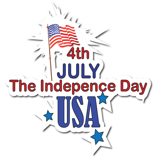 Inspirational Quote "4Th July The Indepence Day USA" Motivational Sticker Vinyl Decal Motivation Stickers- 5" Vinyl Sticker Waterproof