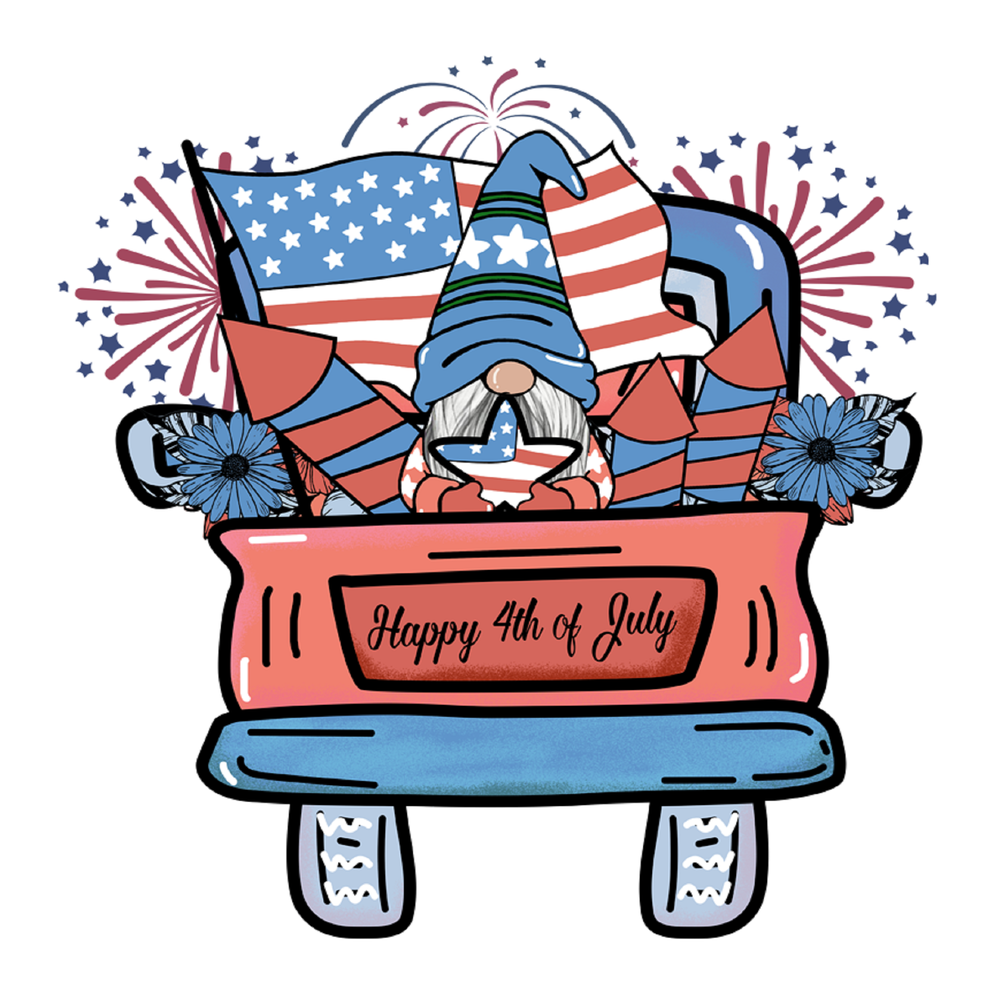 Inspirational Quote "Happy 4Th July, Celebrating Turck" Motivational Sticker Vinyl Decal Motivation Stickers- 5" Vinyl Sticker Waterproof