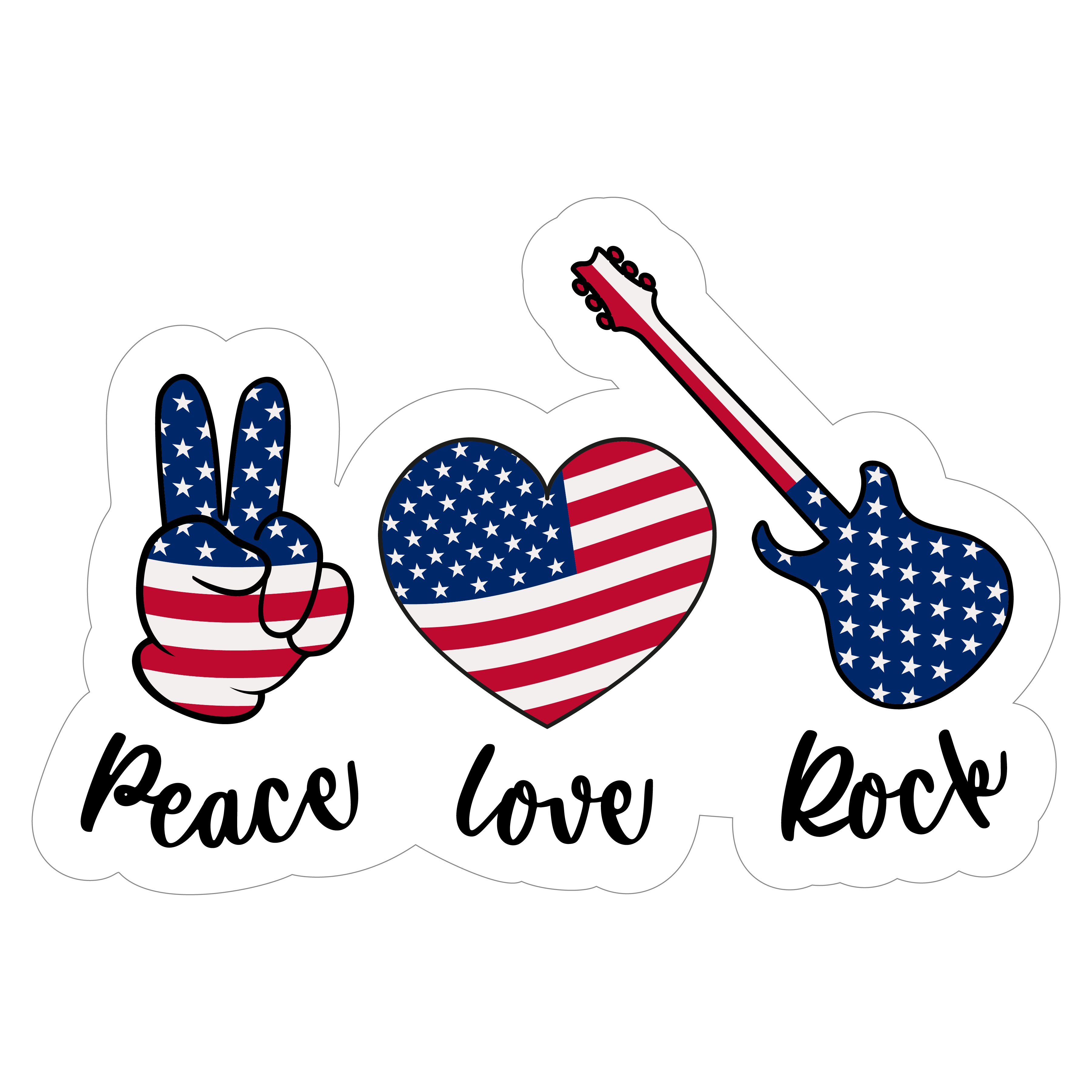 Inspirational Quote "Peace Love Rock" Motivational Sticker Vinyl Decal Motivation Stickers- 5" Vinyl Sticker Waterproof