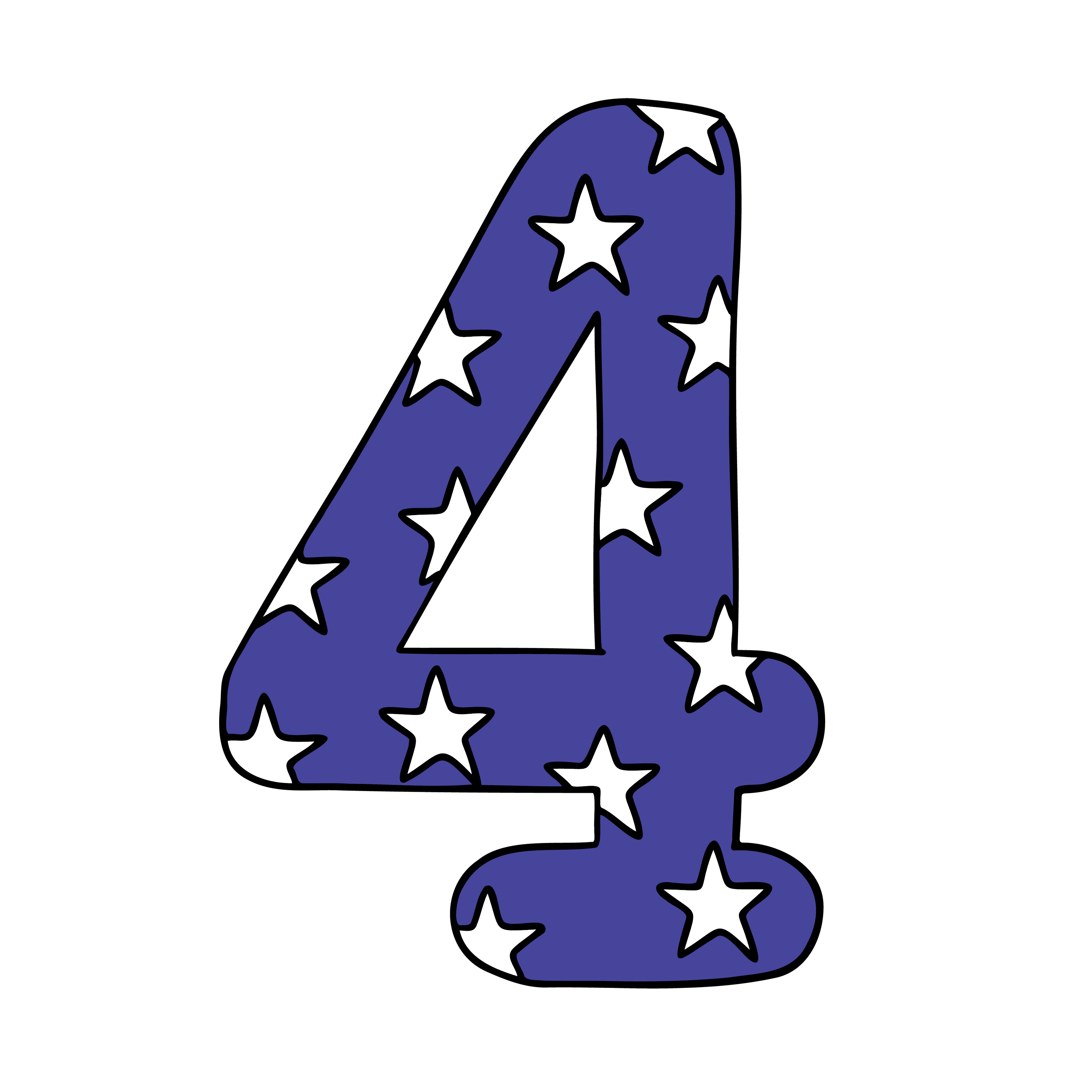 Inspirational Quote "Blue Number 4 White Star" Motivational Sticker Vinyl Decal Motivation Stickers- 5" Vinyl Sticker Waterproof