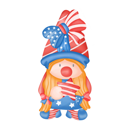 Inspirational Quote "4th of July Cloths Wearing gnome" Motivational Sticker Vinyl Decal Motivation Stickers- 5" Vinyl Sticker Waterproof