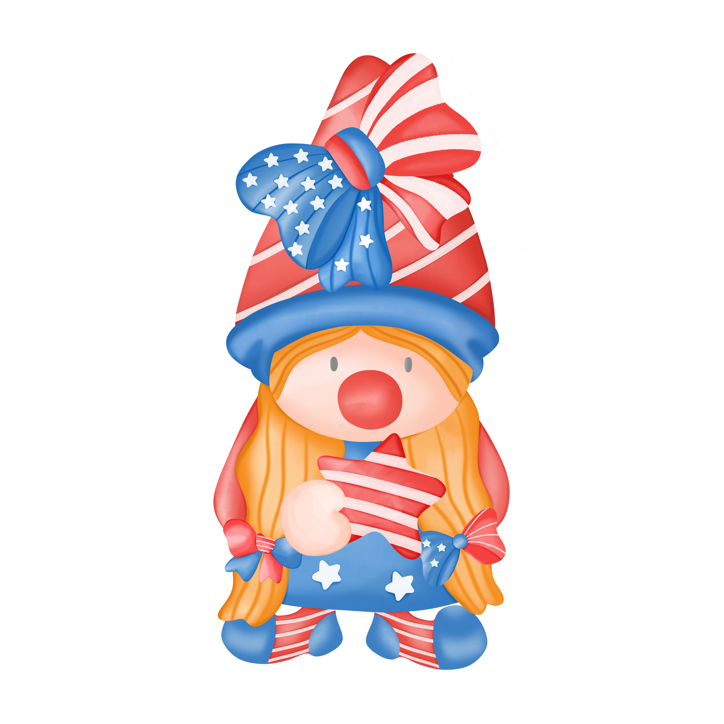 Inspirational Quote "4th of July Cloths Wearing gnome" Motivational Sticker Vinyl Decal Motivation Stickers- 5" Vinyl Sticker Waterproof