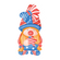 Inspirational Quote "4th of July Cloths Wearing gnome" Motivational Sticker Vinyl Decal Motivation Stickers- 5" Vinyl Sticker Waterproof