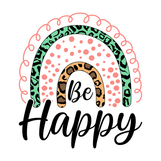 Inspirational Quote "Be Happy" Motivational Sticker Vinyl Decal Motivation Stickers- 5" Vinyl Sticker Waterproof