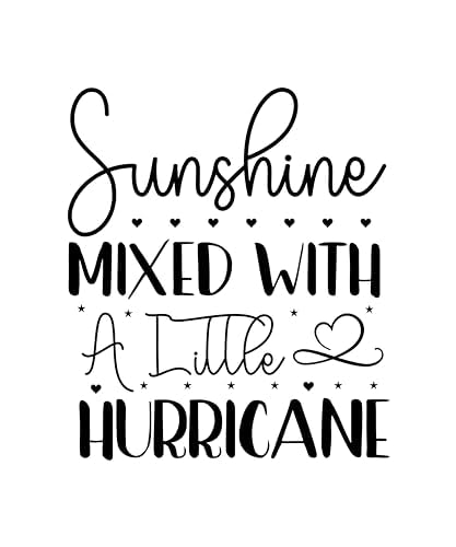 Inspirational Quote "Sunshine Mixed With A Little Hurricane" Motivational Sticker Vinyl Decal Motivation Stickers- 5" Vinyl Sticker Waterproof