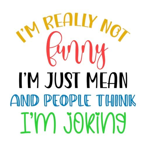 Inspirational Quote "I'm Really Not Funny I'm Just Mean And People Think I'm Joking" Motivational Sticker Vinyl Decal Motivation Stickers- 5" Vinyl Sticker Waterproof