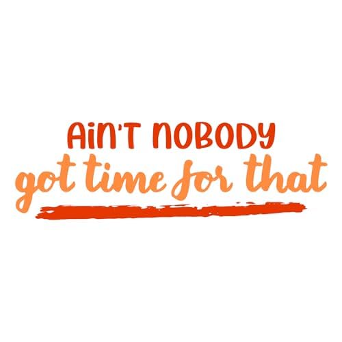 Inspirational Quote "Ain't Nobody Got Time For That" Motivational Sticker Vinyl Decal Motivation Stickers- 5" Vinyl Sticker Waterproof