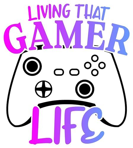 Inspirational Quote Living That Gamer Life Motivational Sticker Vinyl Decal Motivation Stickers- 5" Vinyl Sticker Waterproof