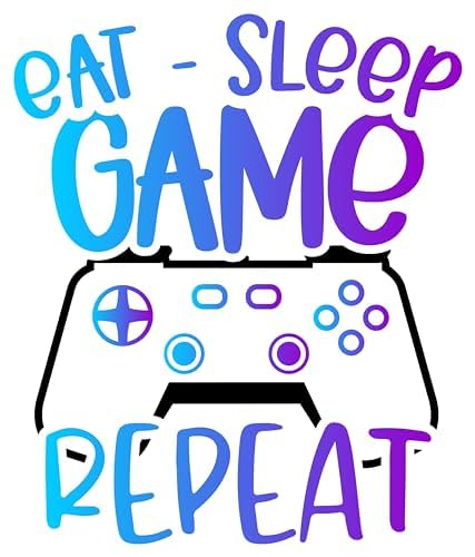 Inspirational Quote Eat Sleep Game Repeat Motivational Sticker Vinyl Decal Motivation Stickers- 5" Vinyl Sticker Waterproof