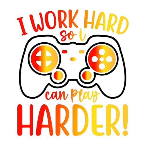 Inspirational Quote I Work Hard So I Can Play Harder Motivational Sticker Vinyl Decal Motivation Stickers- 5" Vinyl Sticker Waterproof