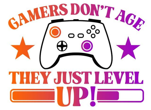 Inspirational Quote Gamer Don't Age They Just Level Up Motivational Sticker Vinyl Decal Motivation Stickers- 5" Vinyl Sticker Waterproof