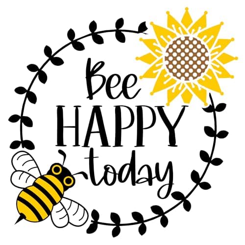 Inspirational Quote "Bee Happy Today" Motivational Sticker Vinyl Decal Motivation Stickers- 5" Vinyl Sticker Waterproof