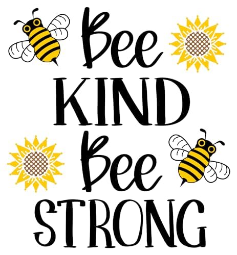 Inspirational Quote "Bee Kind Bee Strong" Motivational Sticker Vinyl Decal Motivation Stickers- 5" Vinyl Sticker Waterproof