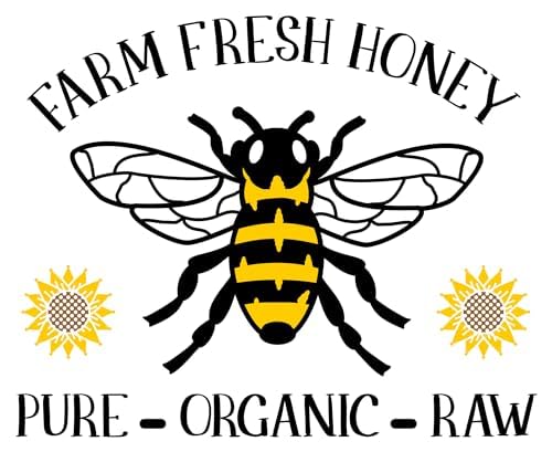 Inspirational Quote "Farm Fresh Honey Pure-Organic-Raw" Motivational Sticker Vinyl Decal Motivation Stickers- 5" Vinyl Sticker Waterproof