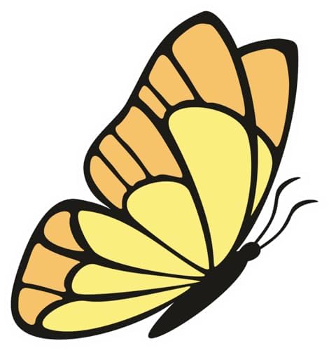 Inspirational Quote "Yellow And Orange Cute Butterfly" Motivational Sticker Vinyl Decal Motivation Stickers- 5" Vinyl Sticker Waterproof