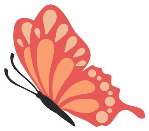 Inspirational Quote "Red And Orange Butterfly" Motivational Sticker Vinyl Decal Motivation Stickers- 5" Vinyl Sticker Waterproof