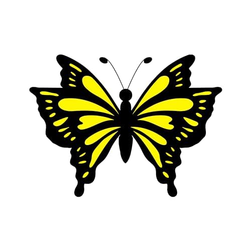 Inspirational Quote "Black And Yellow Butterfly Pretty" Motivational Sticker Vinyl Decal Motivation Stickers- 5" Vinyl Sticker Waterproof