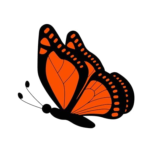 Inspirational Quote "Black And Dark Orange Butterfly" Motivational Sticker Vinyl Decal Motivation Stickers- 5" Vinyl Sticker Waterproof