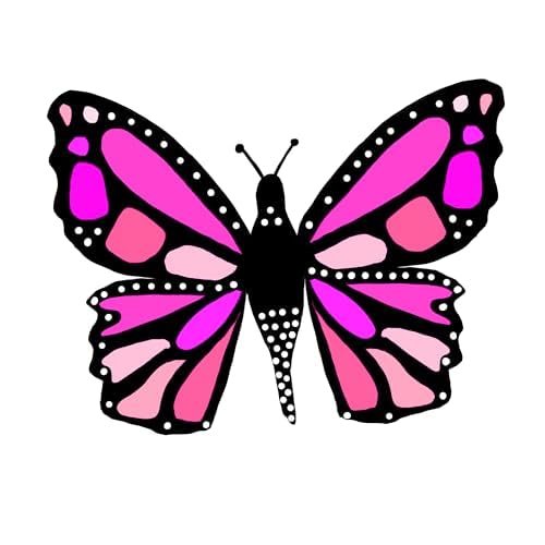 Inspirational Quote "Pink Butterfly White Dot Style" Motivational Sticker Vinyl Decal Motivation Stickers- 5" Vinyl Sticker Waterproof