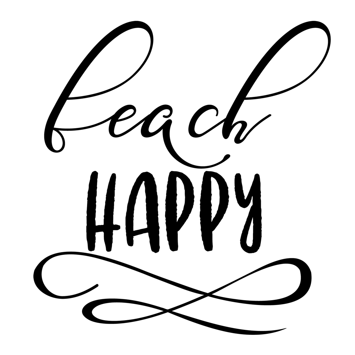 Inspirational Quote "Beach Happy" Motivational Sticker Vinyl Decal Motivation Stickers- 5" Vinyl Sticker Waterproof