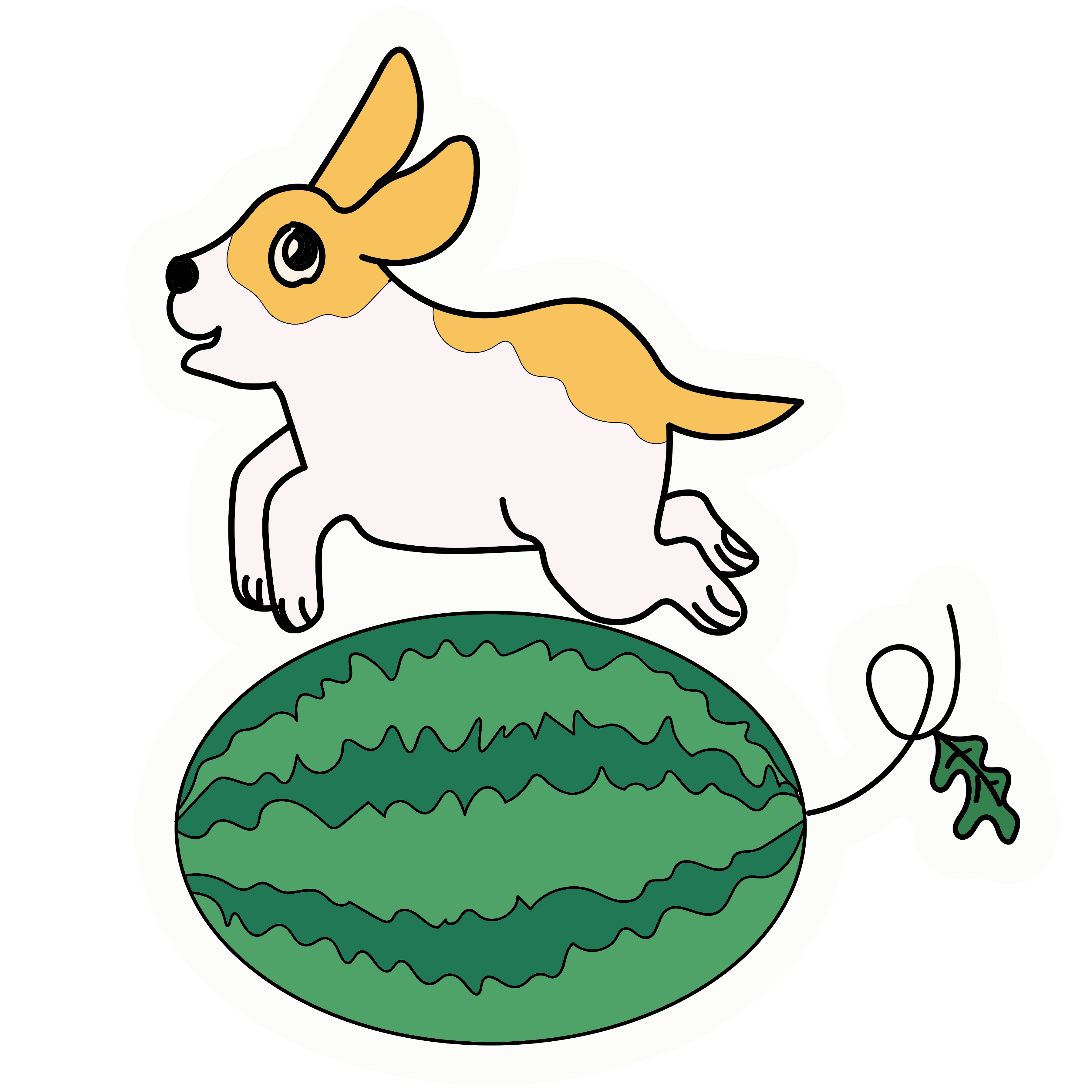 Inspirational Quote "Rabit with Watermelon" Motivational Sticker Vinyl Decal Motivation Stickers- 5" Vinyl Sticker Waterproof