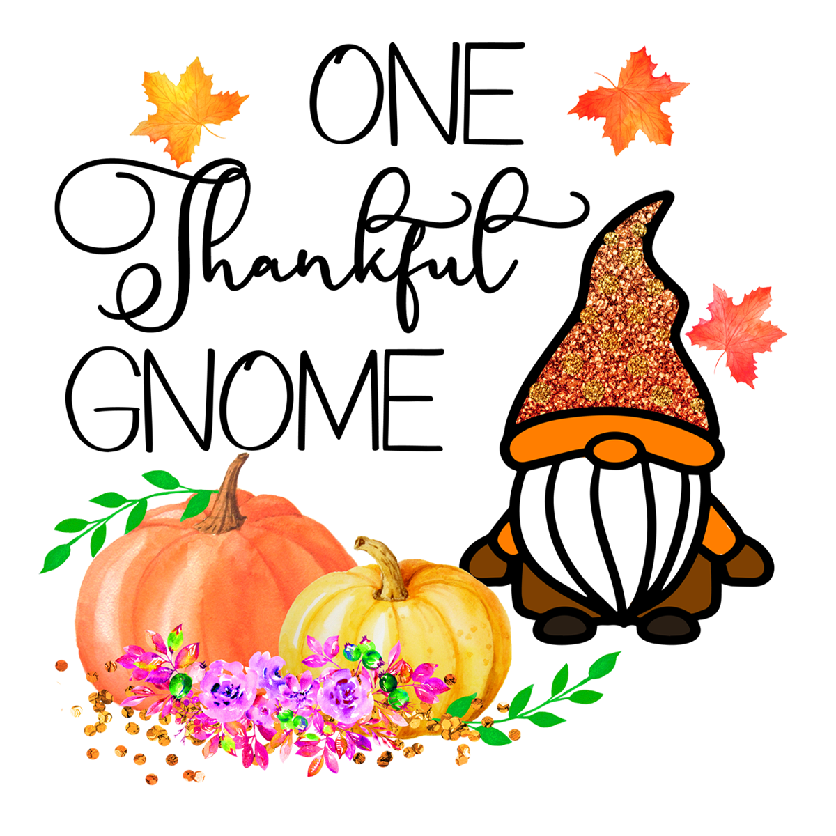 Inspirational Quote One Thankful Gnome Motivational Sticker Vinyl Decal Motivation Stickers- 5" Vinyl Sticker Waterproof