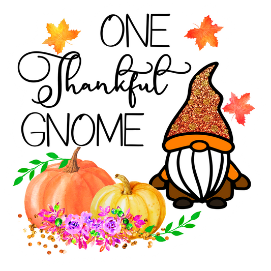 Inspirational Quote One Thankful Gnome Motivational Sticker Vinyl Decal Motivation Stickers- 5" Vinyl Sticker Waterproof