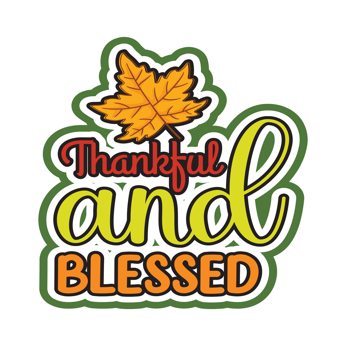 Inspirational Quote Thankful And Blessed Motivational Sticker Vinyl Decal Motivation Stickers- 5" Vinyl Sticker Waterproof